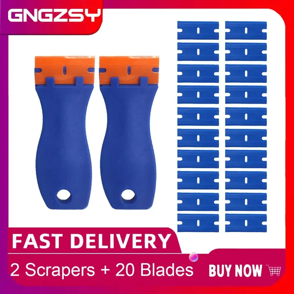 

Blue Plastic Handy Safety Razor Scraper Lcd Screen Sticker Glass Glue Remove Car Wrap Residual Shovel Sign Making Scraper E17B