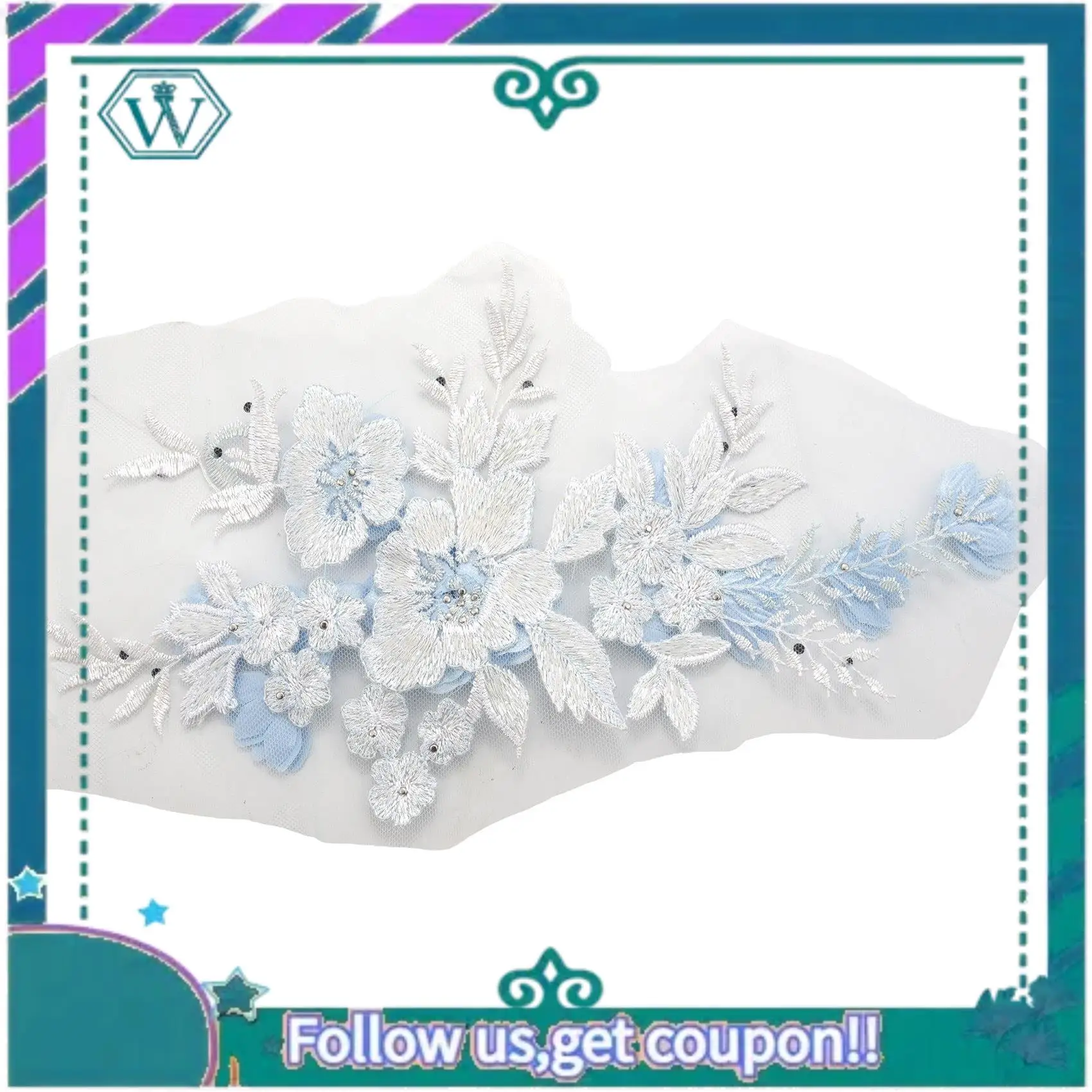 

A09P Beaded Hot Drilling Lace Bridal Beaded Flowers Embroidery Patches For Clothing Wedding Diy Decor Dress Iron On Sewing Appli