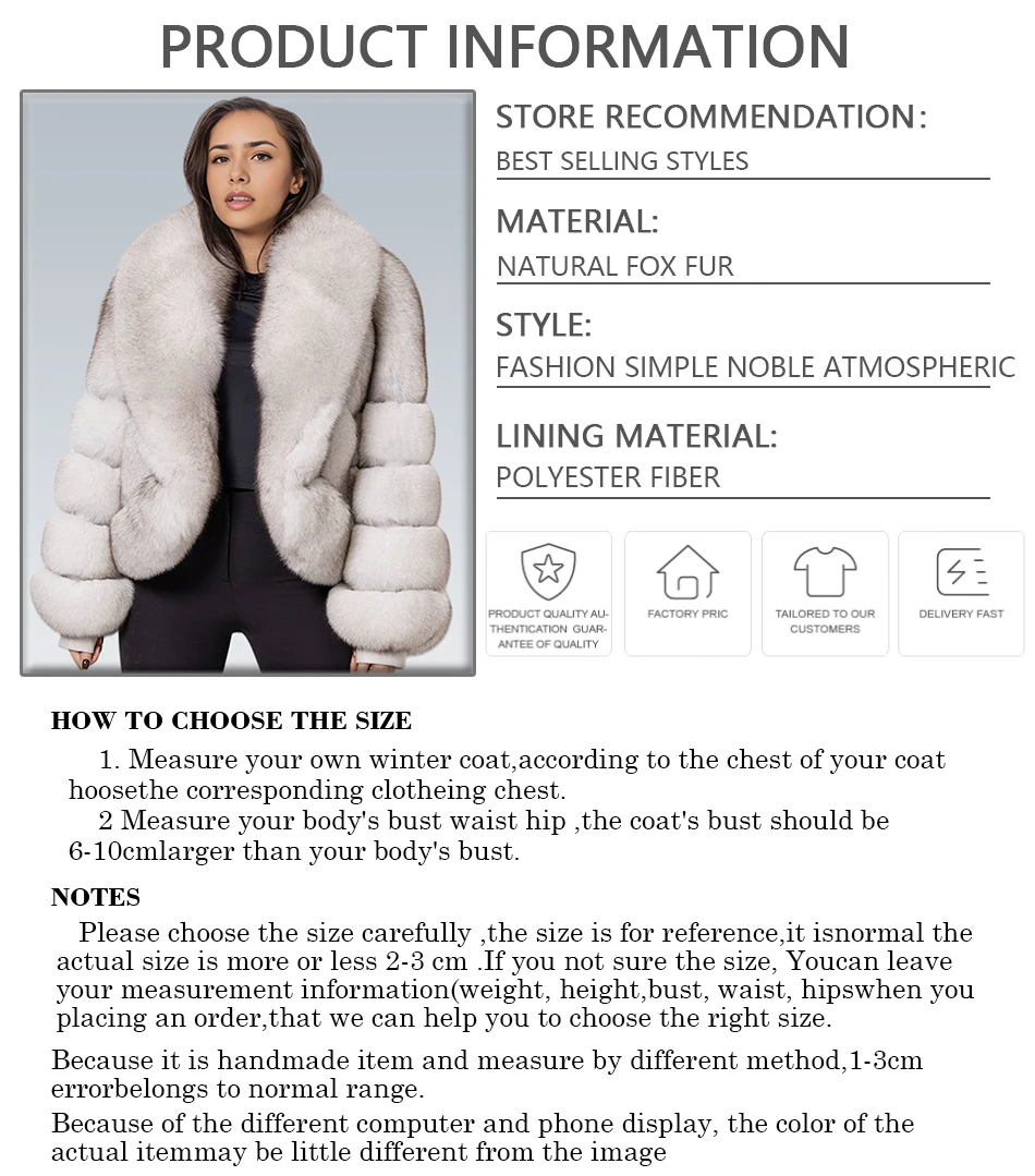 سترة من فراء الثعلب الطبيعي مع ياقة كبيرة معطف فرو الثعلب الأبيض المقصوص سترة منفوخة سترة جلدية نسائية فاخرة