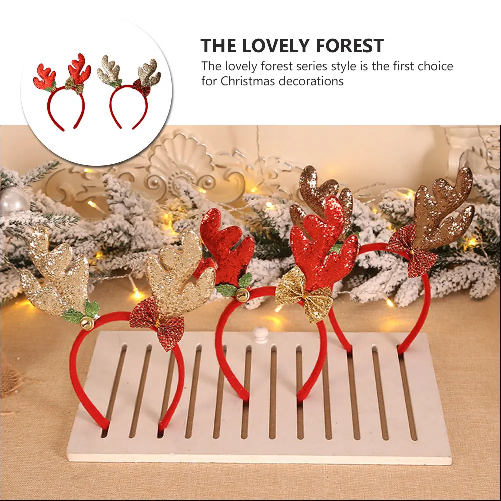 

Antler Headb Glitter Hair Hoops Soft Touch Comfort Wear Birthday Travel Festival Celebration Christmas Decor Photo Prop