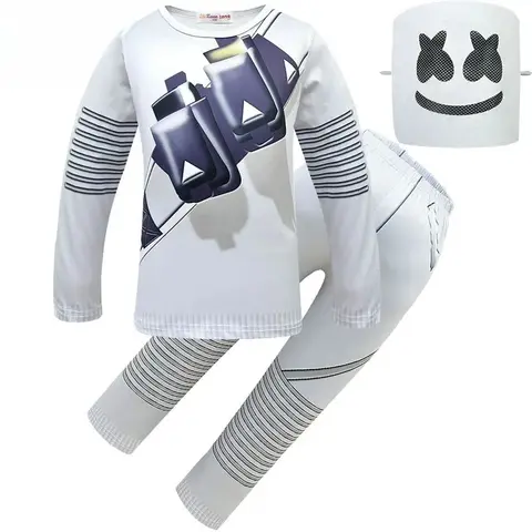Marshmello DJ Cosplay Costume Concert Future Bass Helmet Music Fans Prop Bars Halloween Carnaval Holiday Party Costume