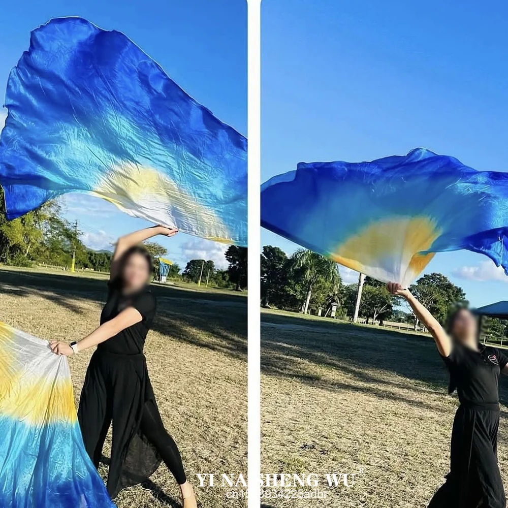 Accessori per la danza del ventre Scialle in velo di seta per le donne 100% vera seta 200x114 cm Tinto Pratica Puntelli per prestazioni Bandiera della chiesa