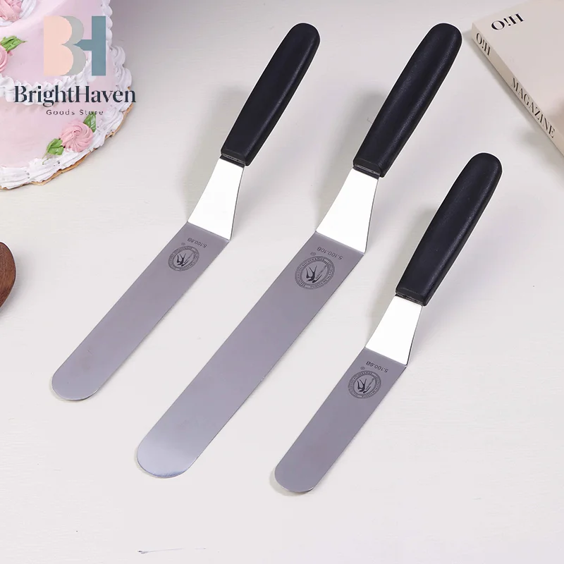 6/8/10 Inch Icing Spatula Angled Stainless Steel Palette Knife Curved Offset Blade Frost Cream Spatula For Cake Pastry Baking
