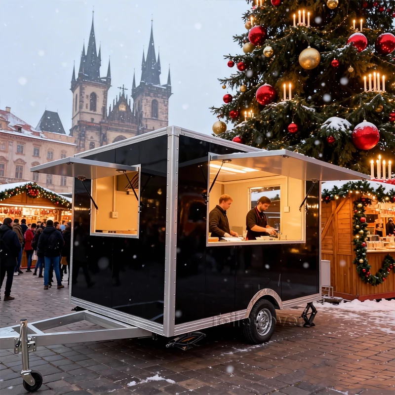 

Modern Outdoor Coffee Food Truck Cheese Chocolate Churros Sweet Snack Candy Food Truck Trailer for Jewelry