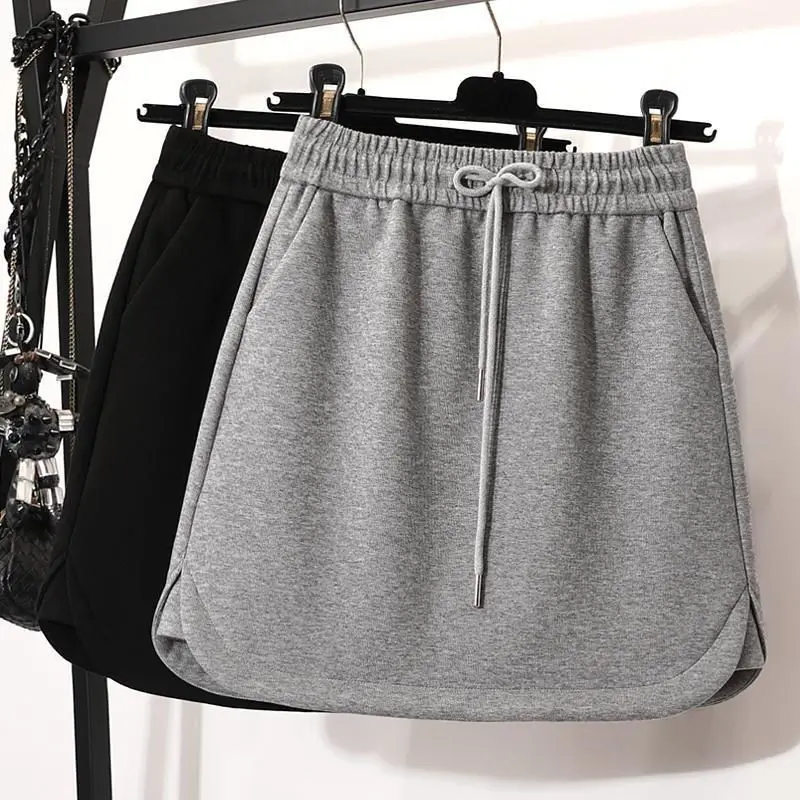 

Осенне-зимняя повседневная темпераментная универсальная стильная, тонкая и с высокой талией, антибликовая женская однотонная юбка средней длины