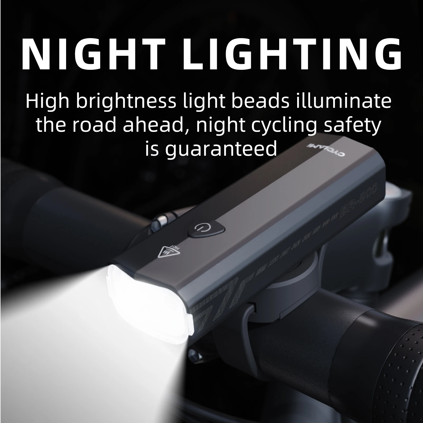 CYCLAMI Bicycle Front Light BR 500LM Bike Light 2000mAh Waterproof Headlights Flashlight Type-C Charging MTB Road Cycling Lamp