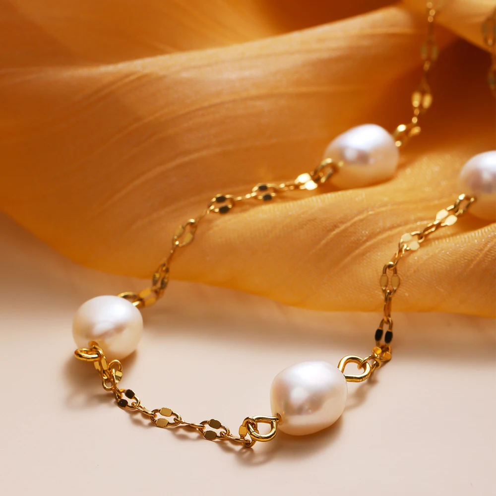 

New Beads Neck Chain Natural baroque pearls Choker Jewelry for Women elegant women's daily hundred matching accessories