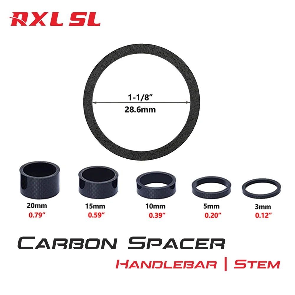 RXL SL-Road Handlebar gaskets, Bicycle Handlebar, Bike Accessories，carbon fiber,bike handlebar stem spacer，3K Glossy，No Logo