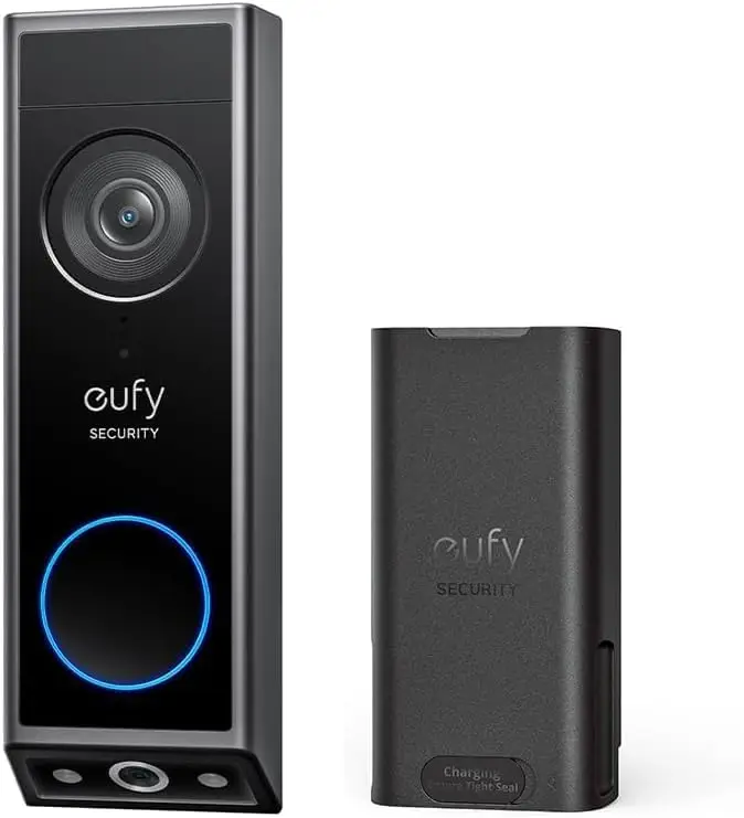 Video Doorbell E340 Kit with Battery, 2K FHD, Built-in 8GB | No subscription, head-to-toe view, two-way talk, Delivery Guard, AI