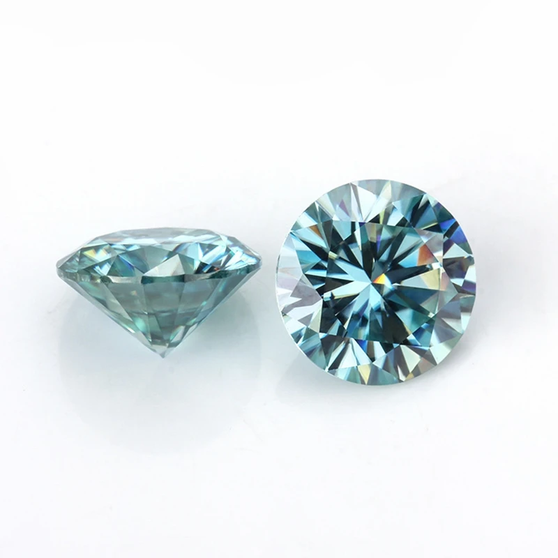 Zertifizierter Großhandel für blaue Moissanit-Diamanten im Brillantschliff, lose Moissanit-Edelsteine für Schmuck mit Gutachten – Detail 3