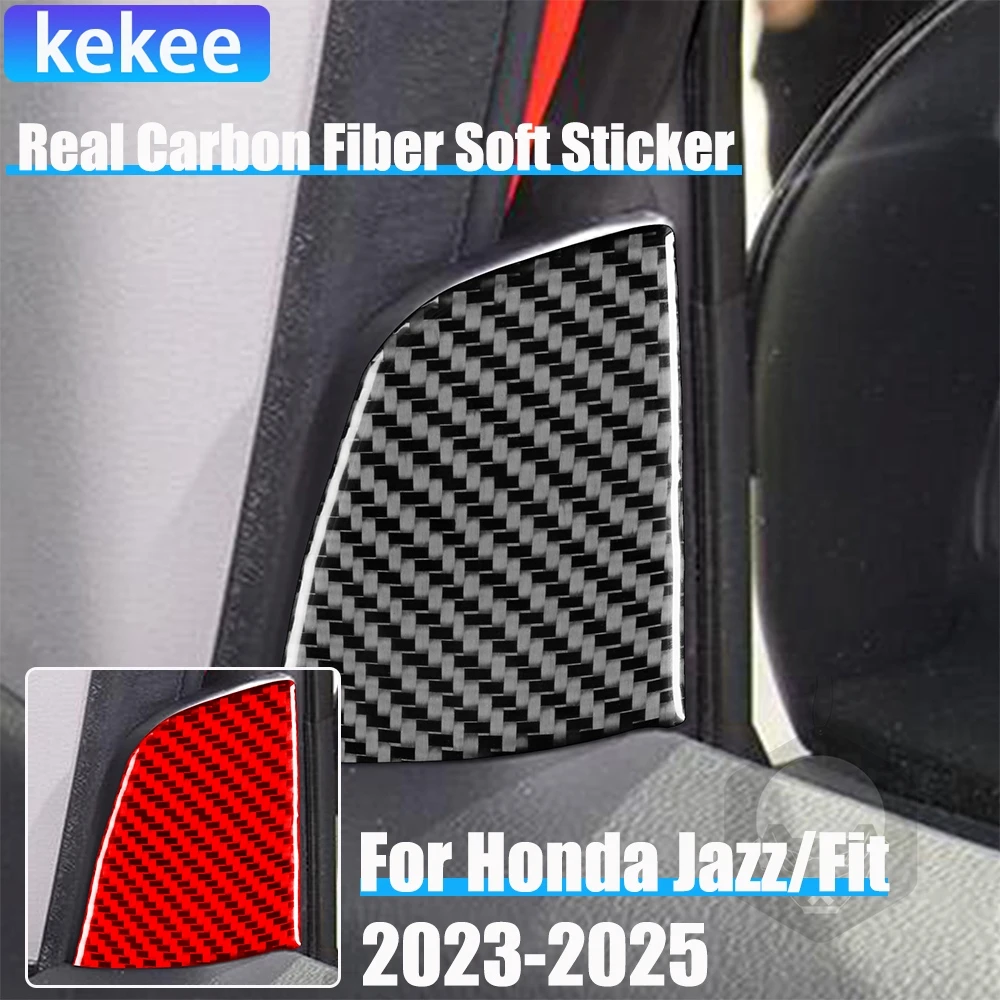 

Real Carbon Fiber Car Accessories A-pillar Panel Decorative Trim Cover Soft Sticker For Honda Fit /Jazz GR9 2023 2024 2025