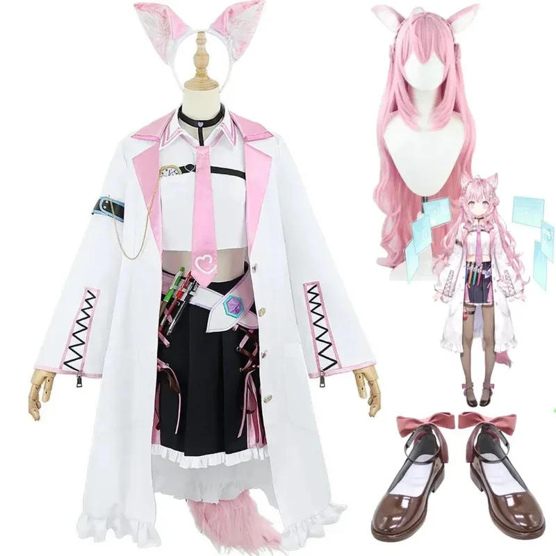 

Anime Virtual YouTuber NIJISANJI Hakui Koyori Cosplay Costume Wig Daily JK Uniform Skirt Shoes Woman Sexy Kawaii Carnival Suit