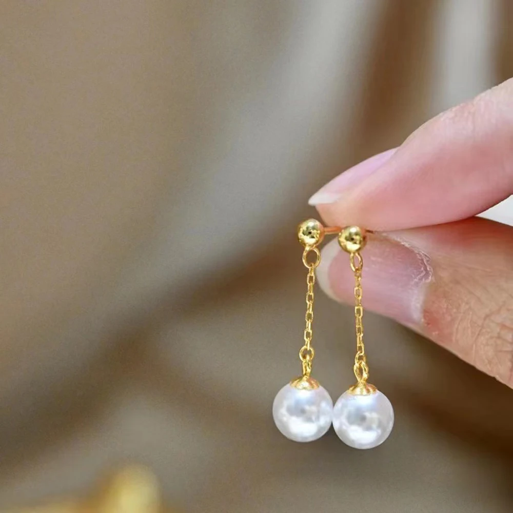 

10pcs DIY Pearl Accessories 925 Silver Stud Earring Empty Holder, Fashionable Gold Silver Earring Holder, with 7-13mm Round Bar