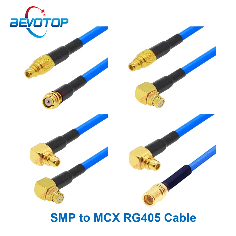 

1PCS RG405 MMCX to SMP Jumper MMCX Male to SMP Male / Female Connector 6Ghz RG-405 086 Pigtail Blue Red Silver 3 Colors BEVOTOP