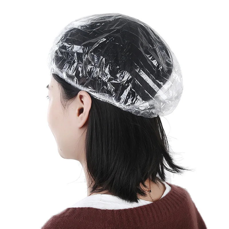 10/30Pcs Disposable Shower Cap Plastic Waterproof Headgear Hotel Hair Dye Shower Cap Transparent Plastic Beauty Salon Cap Cling