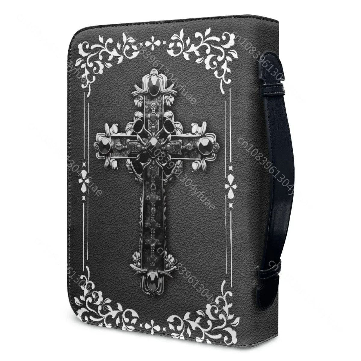 Classic Leather Bible Hymns Print Handbags for Women Zippered Handle Carrying Case Hot Bible Study Book Holy Storage Boxes