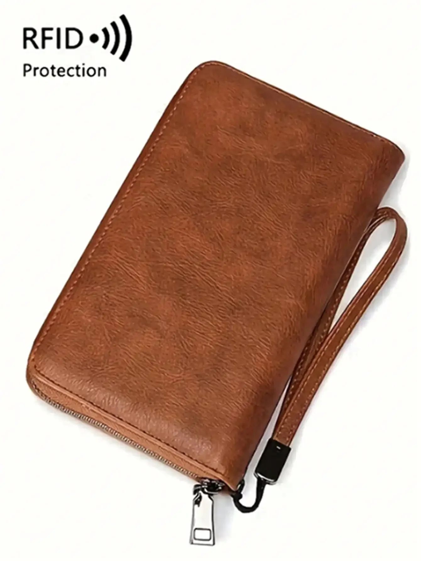 New Anti-theft Brush Wallet Business Commuting Simple Large-capacity Leisure Clutch Bag Minimalist Cell Phone Wallet