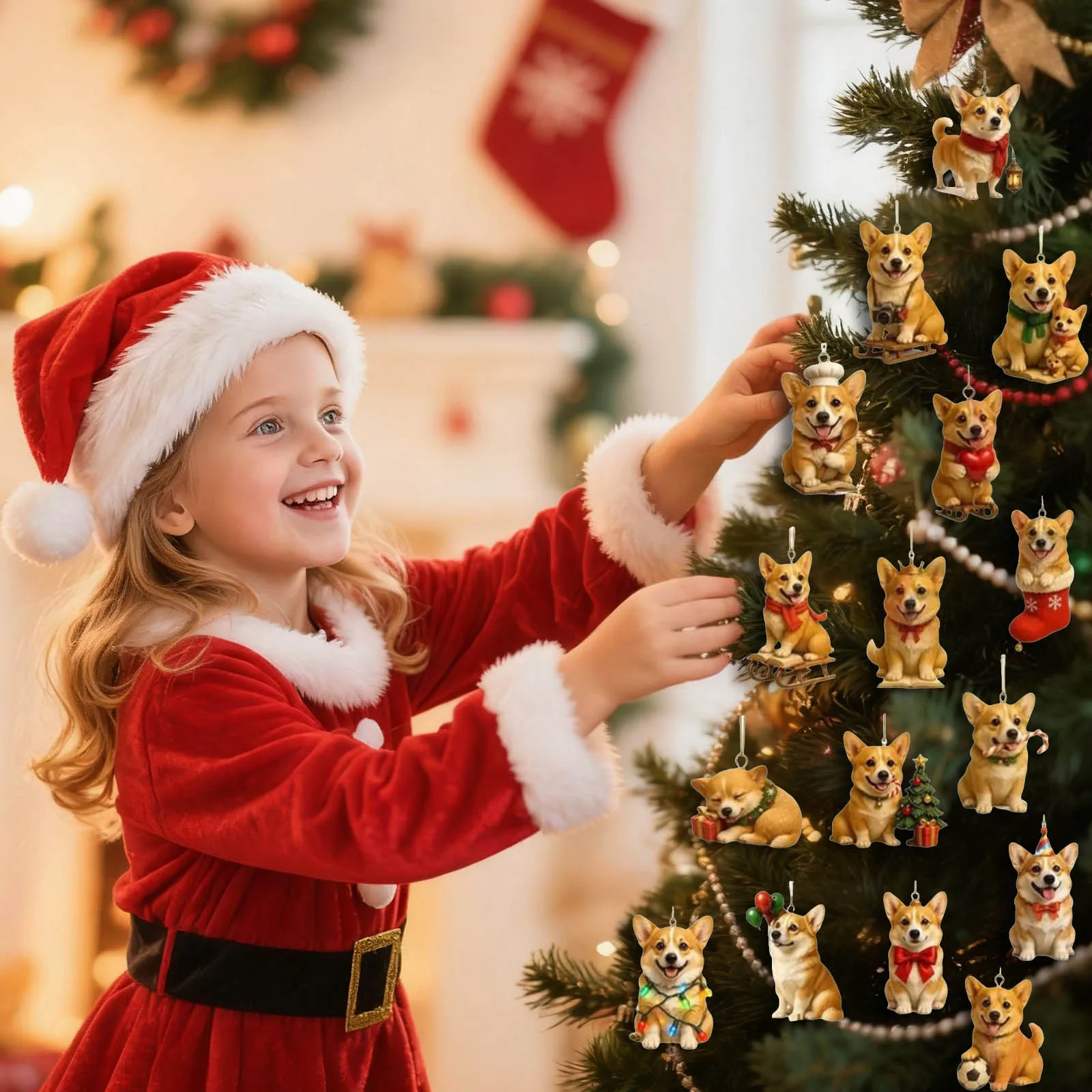 30 كوب شفط للمؤقت الثاني تقويم مجيء كورجي مع 24 قلادة كورجي أكريليك لعيد الميلاد العد التنازلي هو مؤقت 30 دقيقة #6