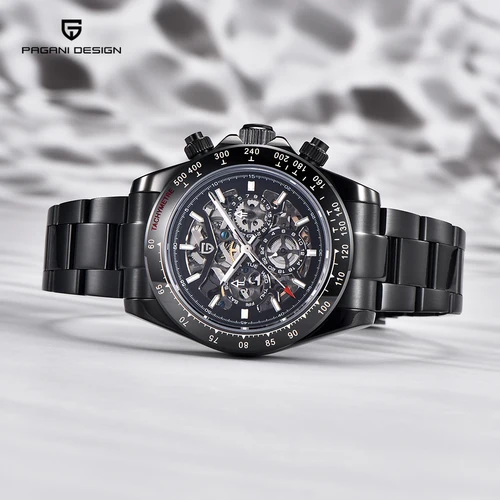 Imagen 2 del producto Relojes PAGANI DESIGN huecos para hombre, reloj automático de lujo negro para hombre, relojes de pulsera mecánicos AR, espejo de zafiro, bisel de cerámica