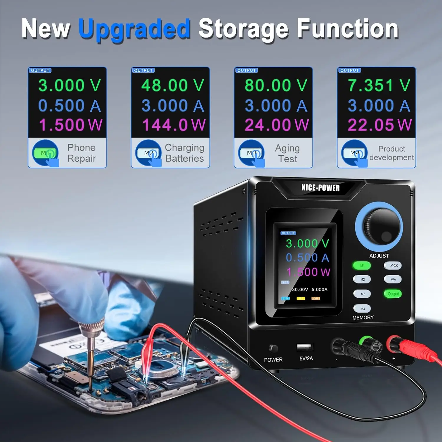 Imagem -03 - Fonte de Alimentação dc para Teste de Reparo 1000v 1a Alta Tensão Programada Fontes de Alimentação de Laboratório Ajustáveis Rs232 Usb