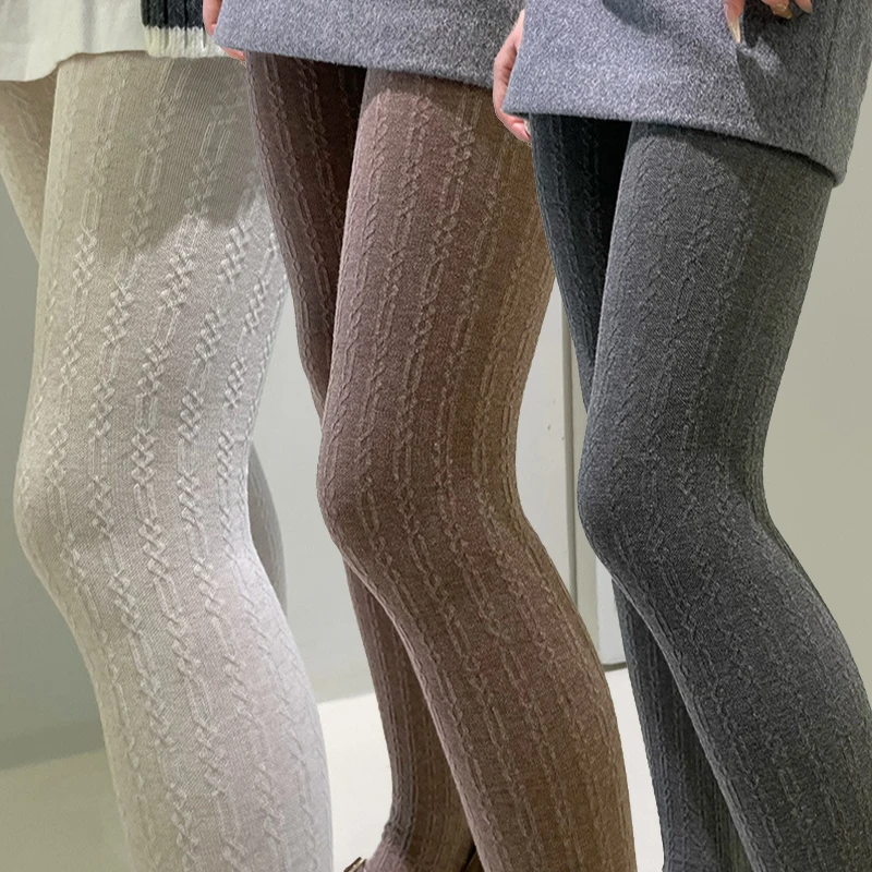 

Harajuku Vintage Striped Pantyhose Korean Women Thermal Simple Comfortable Tights Autumn Winter Warm Fashion Stocking Leggings