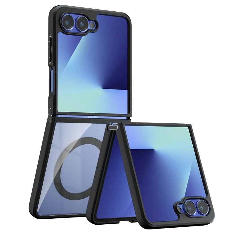 

HARUINO For Samsung Galaxy Z Flip 7 Case Shockproof Shell Acrylic+TPU Slim Magnetic Phone Case with Wireless Charging Support ﻿