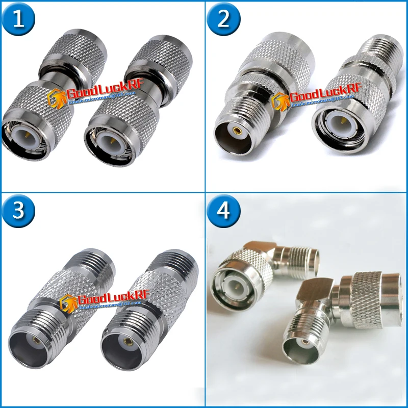 

Kit Set TNC Male to TNC Female Right Angle 90 Degree Dual TNC Female Male Plug Brass Straight RF Adapters Coaxial Connector