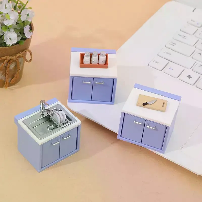 1 مجموعة دمية مصغرة محاكاة أواني المطبخ موقد غاز نموذج اكسسوارات المطبخ ل بيت الدمية ديكور التظاهر اللعب اللعب #3