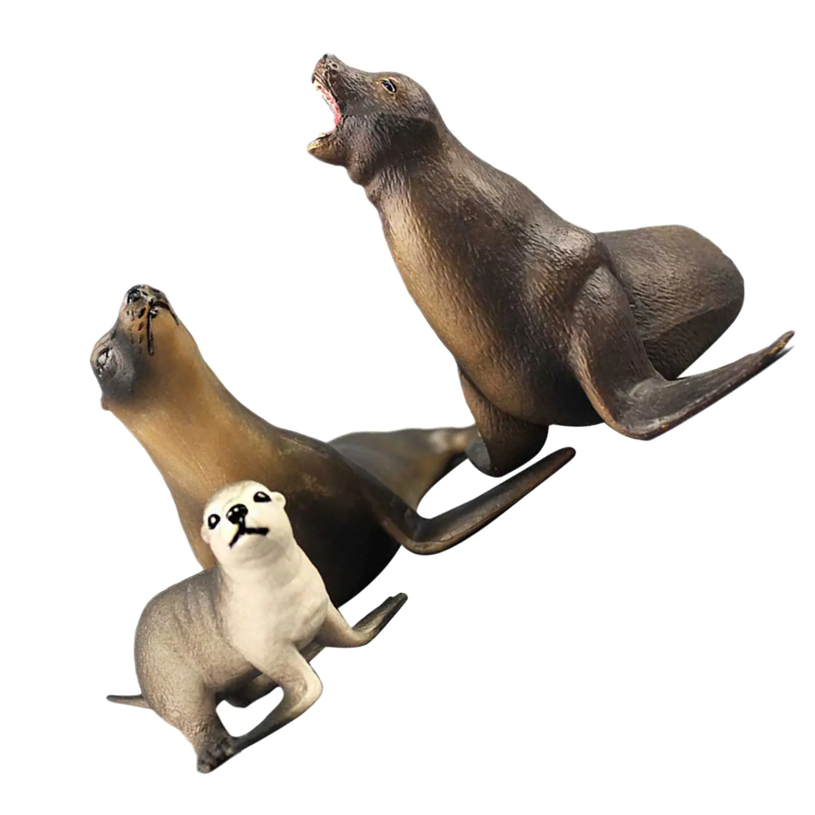 

3Pcs Realistic Sea Lion Family Set Safe Plastic Educational Children Activity Set Enhances World View Cognitive Skills Birthday