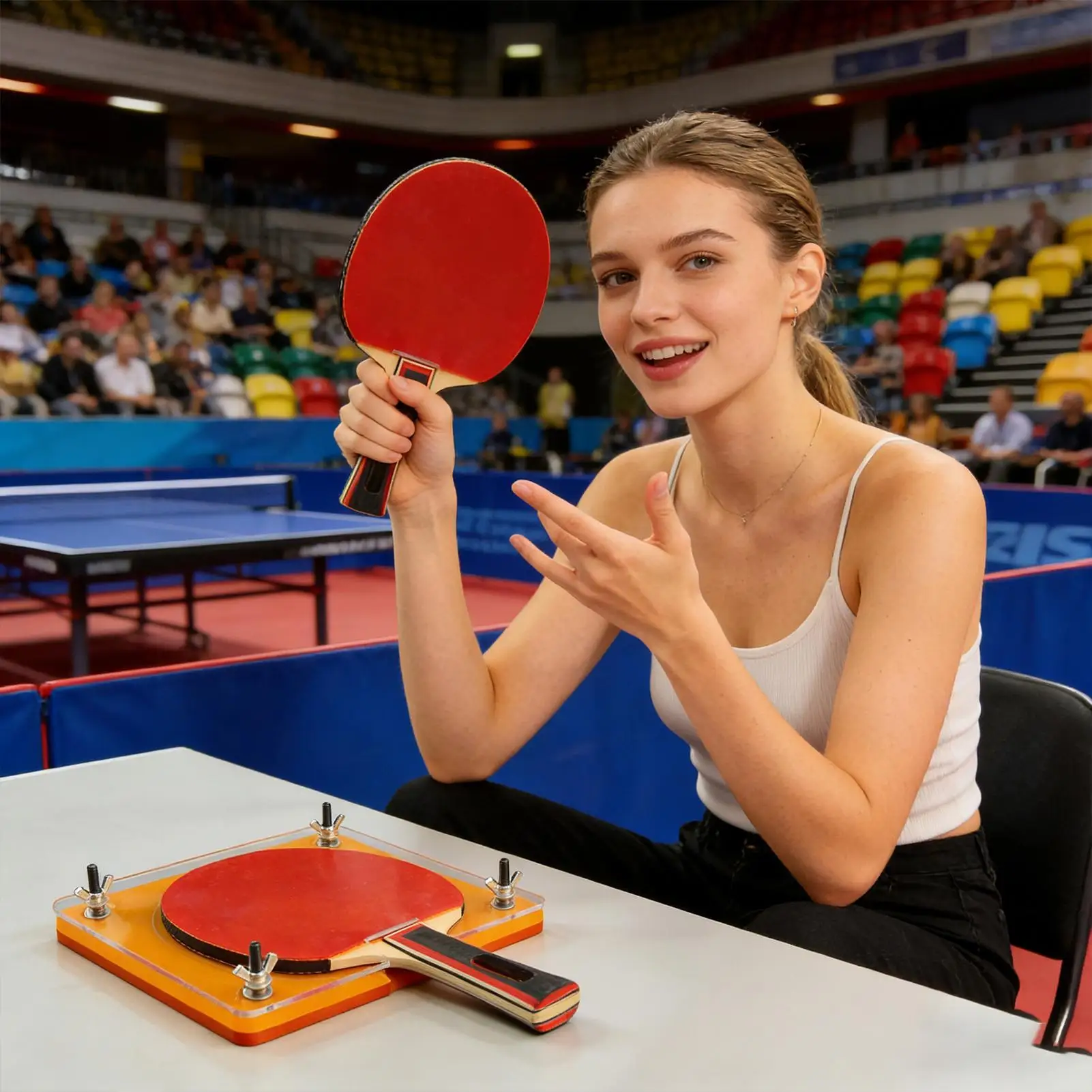 

Table Tennis Racket Press Adjustable Portable Manual Manual Table Tennis Rubber Edge Cutter For Coaches Beginners Club Members
