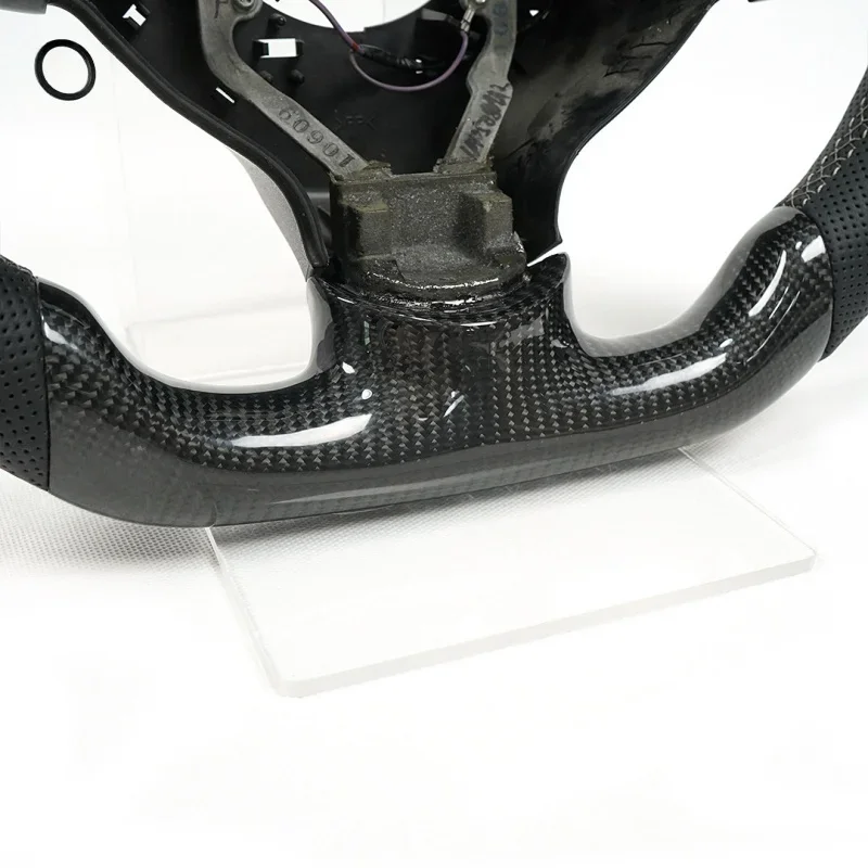 High qualityCarbon Fiber Perforated Leather Steering Wheel Is Made for    Triton Flat-bottomed Perforated Leather