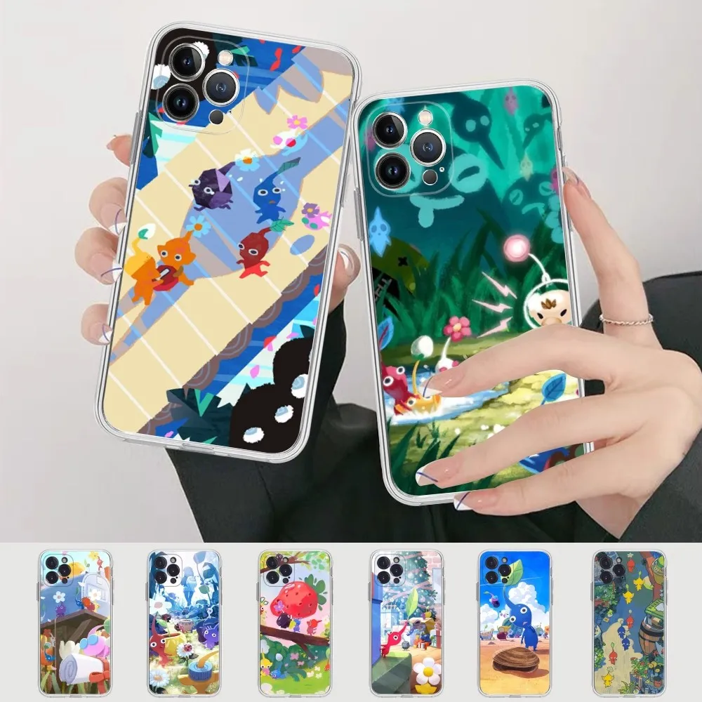 Classic Animation PIKMIN Phone Case Silicone Soft For Iphone 16 15 14 13 12 11 Pro Mini XS MAX Plus X Cover