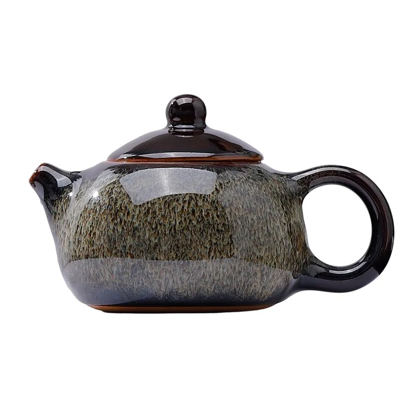 Jun Kiln Tianmu glaze Jian Jian tea kettle filter single pot kung fu tea set home teapot ceramic pieces