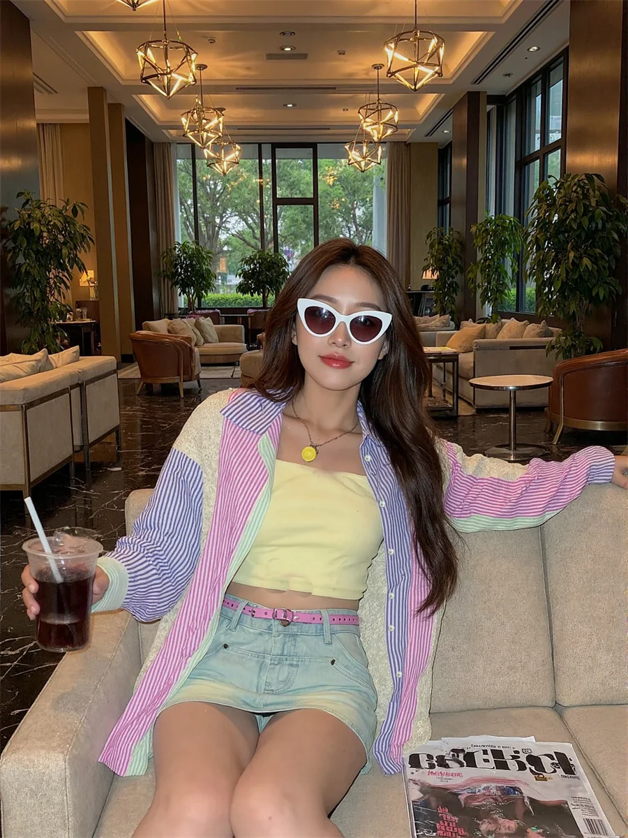 طويلة الأكمام المرأة الصيف قميص المرقعة الديكور الصالحة للأكل شجرة الفطريات الدانتيل طوق ربطة القوس فيونكة تقليم الحلو لطيف بسيط الأساسية لينة الإناث #6