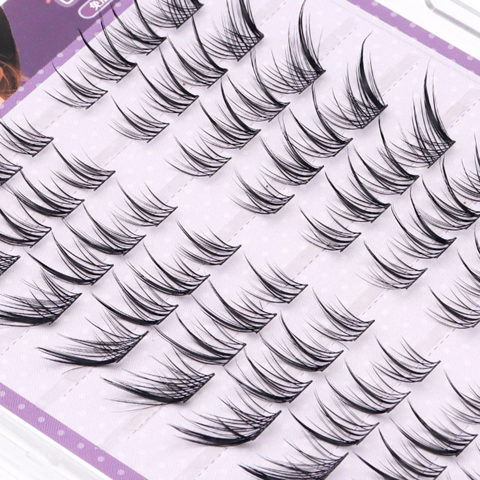 Manga Fox's eye False Eyelashes Natural 10-14mm Mixed Length C Curl individual cluster lash extenstions Party cosplay makeup