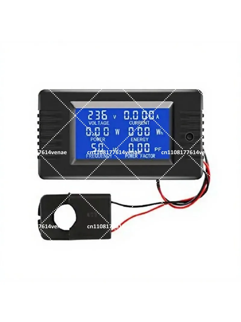 AC 6in1 220V 80V-260V 100A Single Phase Digital Power Energy Voltmeter Ammeter Volt Watt Kwh Factor Meter with Split CT