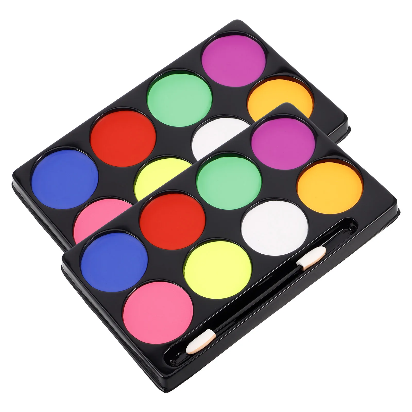 

2 Boxes Oil-Based Multi-Color Face Paint Palette 8 Colors Body Paint for Party Festival Stage Performance Cosplay Makeup Kit
