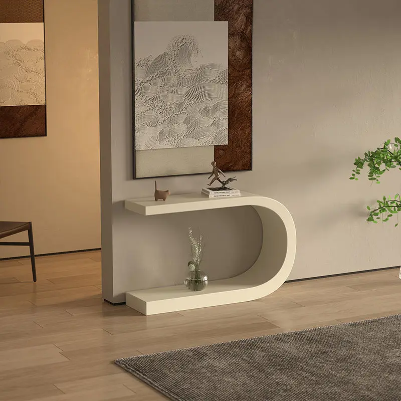 

Corridor narrow table simple cream style art porch entry against the wall strip case end view porch light