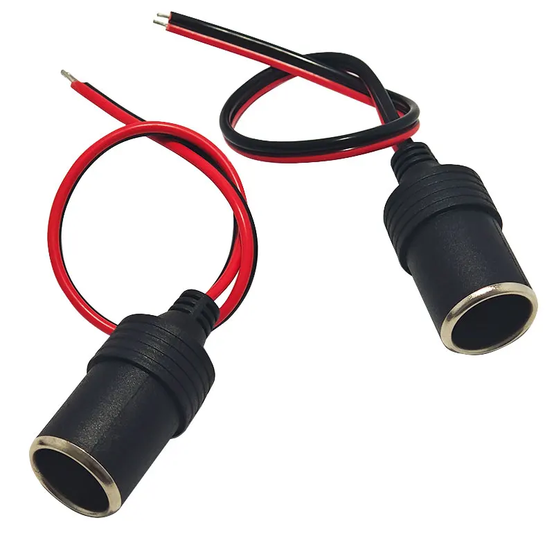 

10A/15A/20A Max 200W Car Mounted Cigarette Lighter Charger Female Socket Plug with 30cm Cable Connector Adapter Universal 12v