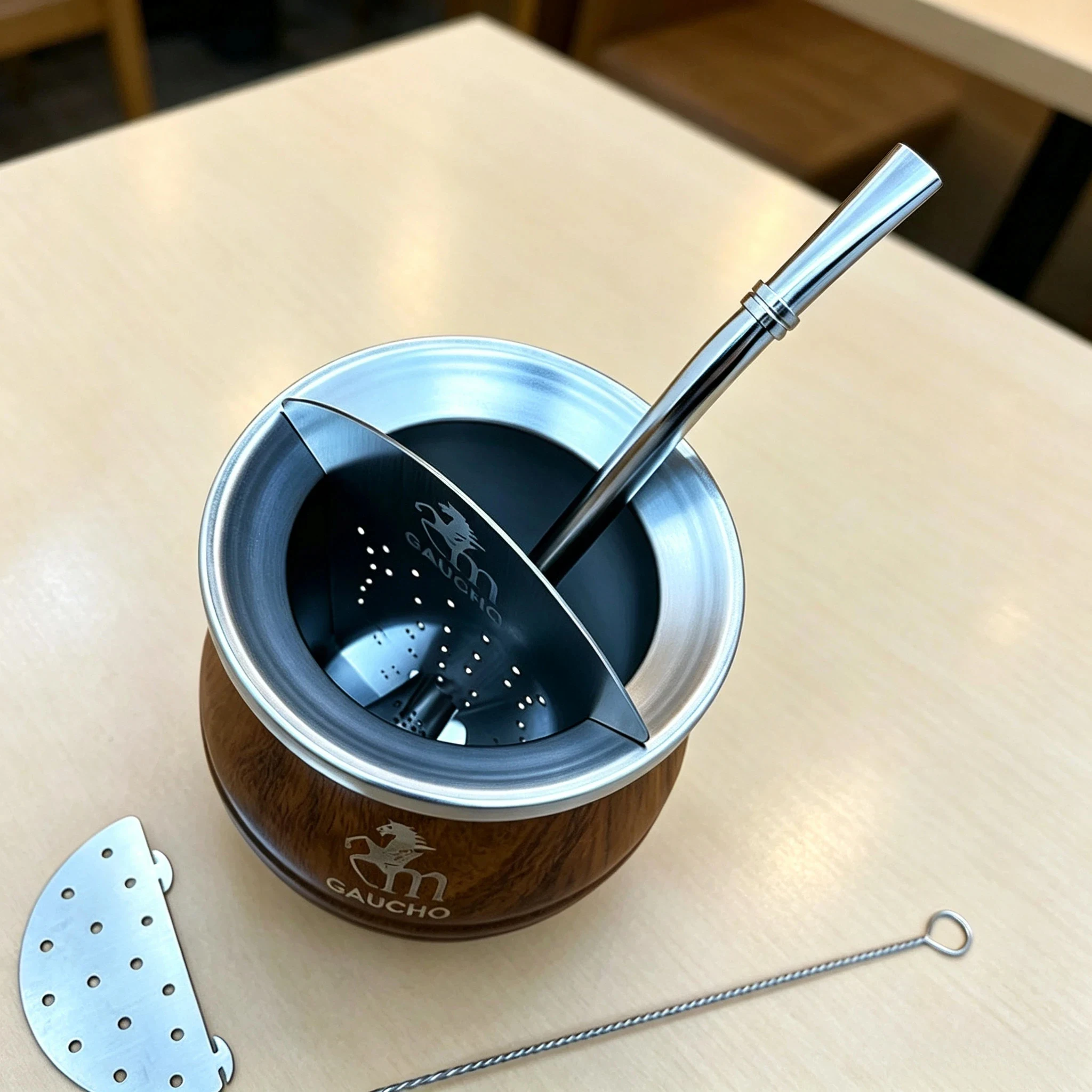 Gaucho Yerba Mate Separator Edelstahl Teesatz Entfernung Sanftes Trinken Inklusive Bombilla Strohhalm & Kürbisbecher Großhandel – Detail 4