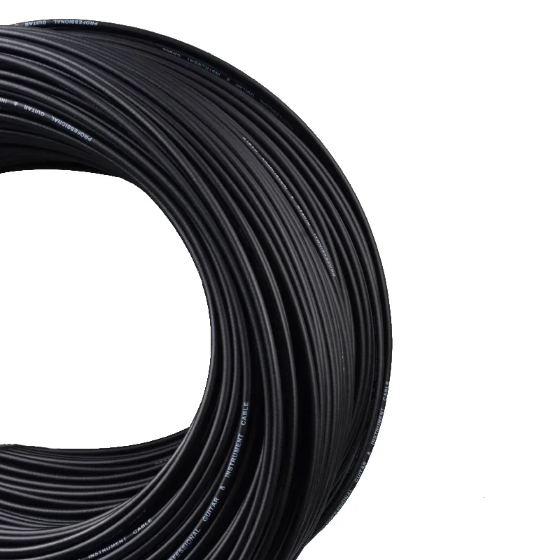 3 Meter 4MM diameter PVC Inner Core 28/0.12OFC+PE+conductive PE+Braid112/0.10 OFC Guitar Cable Black