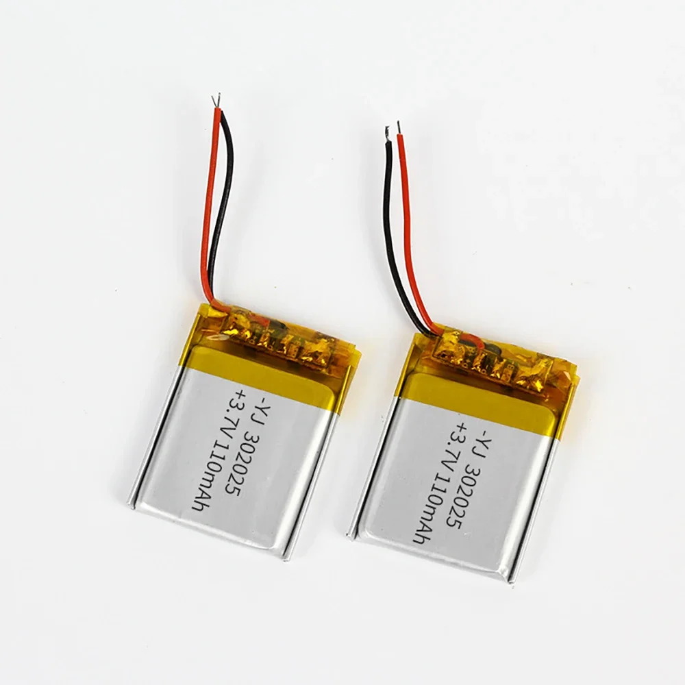 3.7V302025 Li-polymer Battery 110mAh Rechargeable Lithium Polymer Battery for Smart Bracelet Voice Recorder GPS Tablet PC Webcam