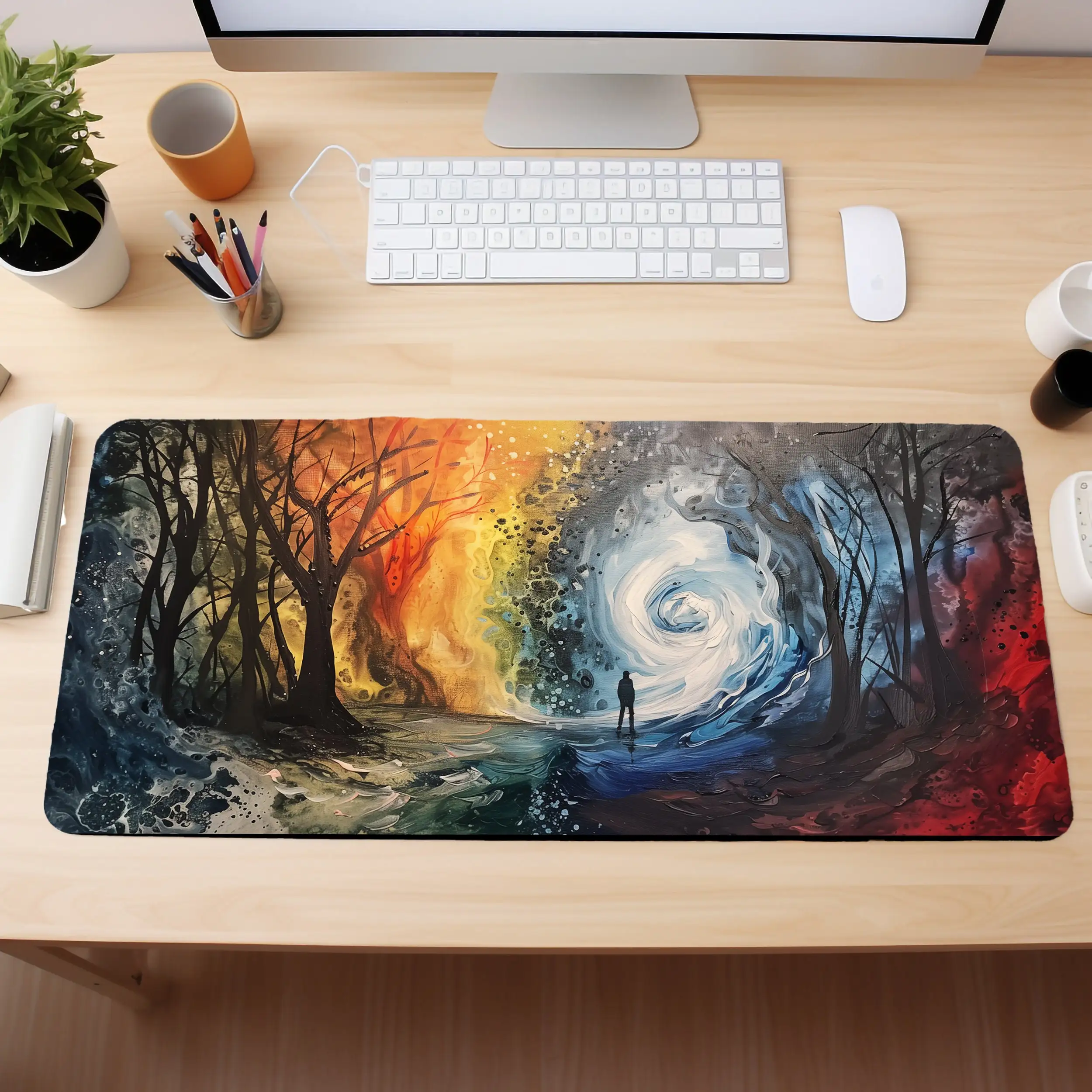 

Forest Portal Desk Mat, Non-slip and Waterproof Gaming Mouse Pad, Game Desk Decorative Mat, The Perfect Gift for Friends.