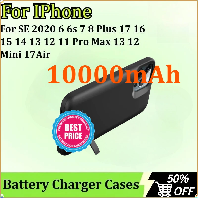 

For IPhone SE 2020 6 6s 7 8 Plus 17 16 15 14 13 12 11 Pro Max 13 12 Mini 17Air Power Bank Charger Case Battery Charger Case