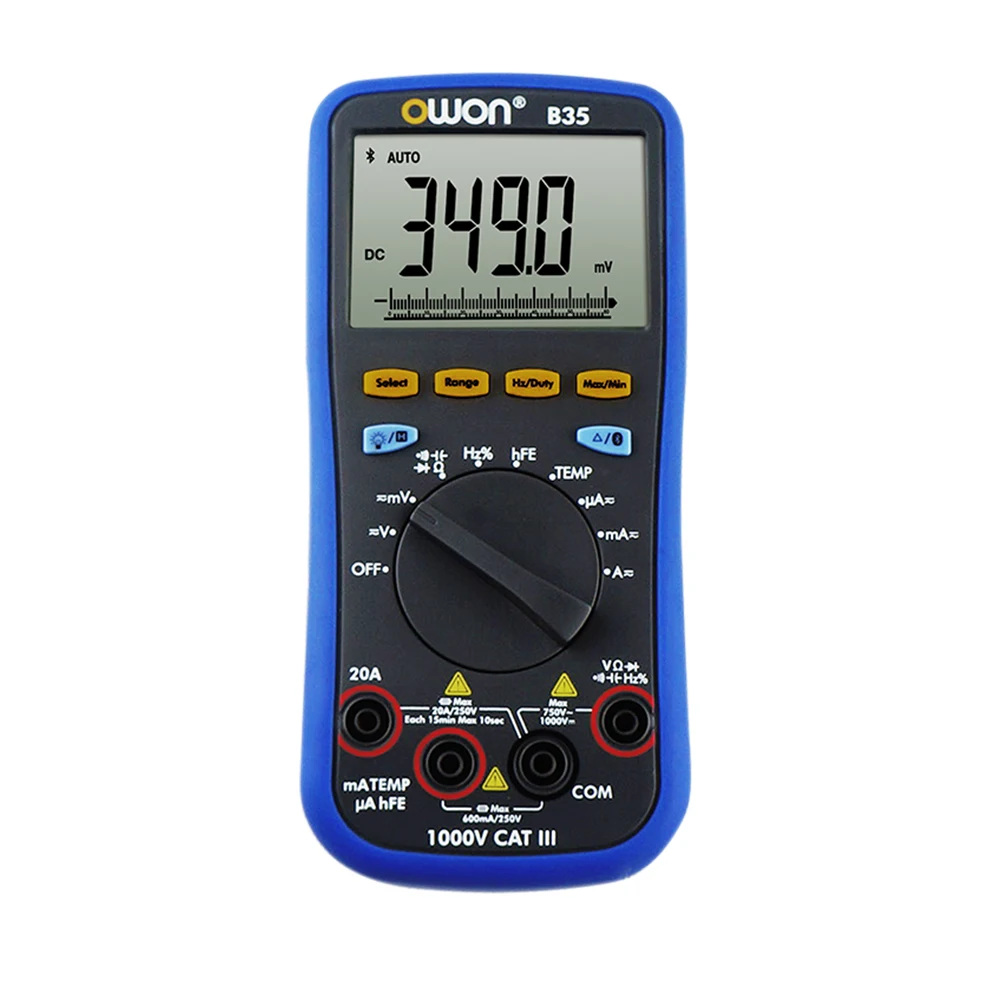 OWON Handheld Digital True RMS Multimeter B35 / B35T / B35T+ 3 5/6 Digitals Multimetro With Bluetooth Multimeters