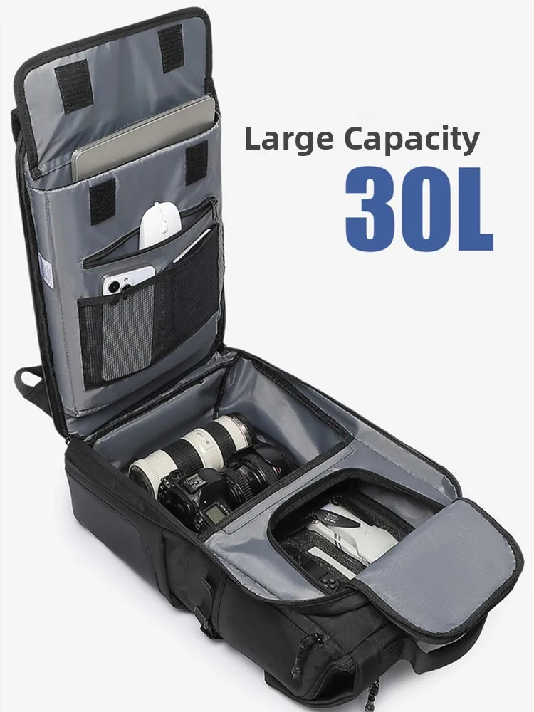 OZUKO Men's Large Capacity Outdoor Travel Photography Drone Backpack 15.6 Inch Soft Handle Waterproof Polyester Youth Backpack