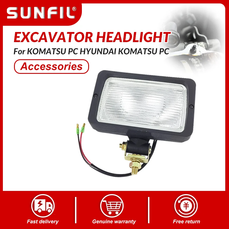 excavator headlight working lamp excavator accessories For KOMATSU PC HYUNDAI KOMATSU PC DOOSAN DH DX HITACHI ZX XCMG 55/60-7