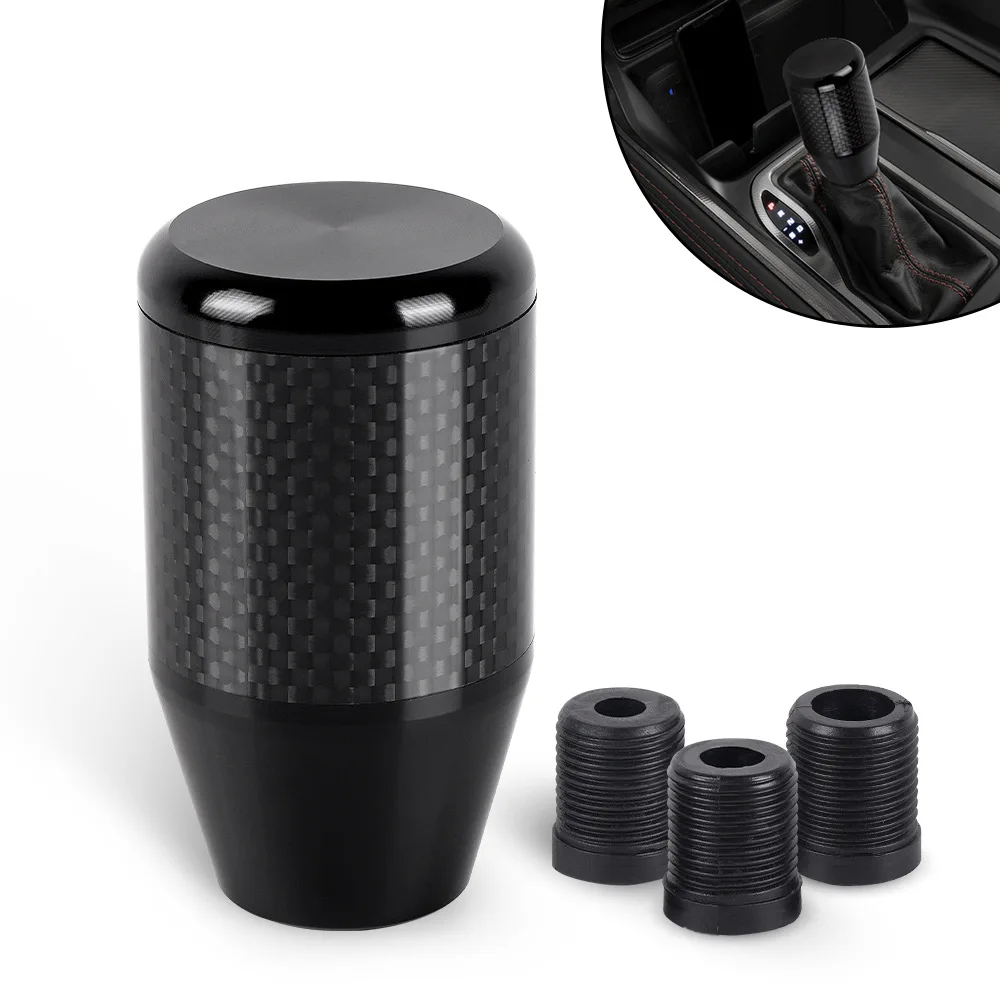 Aluminum alloy carbon-textured shift lever interior automatic transmission shift lever head with manual transmission metal head