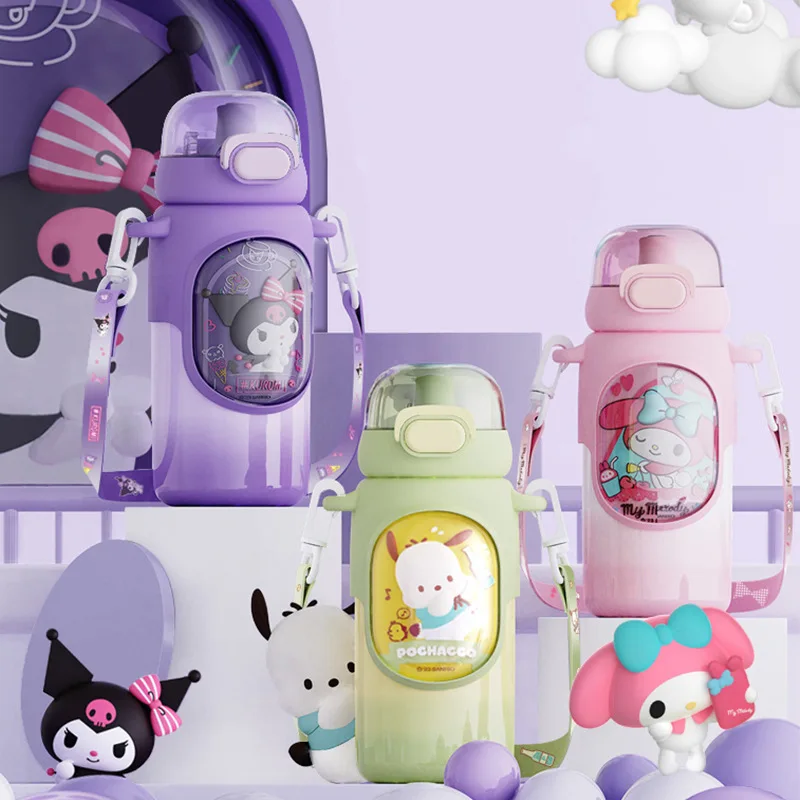 

460 мл Sanrio оригинальная куроми детская изоляционная чашка Студенческая соломенная чашка для воды кавайная коричная бутылка для воды рождественский подарок для девочек