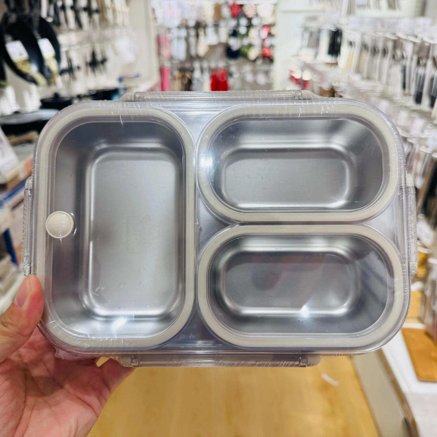 NITORI Stainl Steel Microwave Se Divided Lunch Box Office Workers Bento Box Microwave Oven Heating Meal Box Square ape